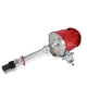 HEI Distributor - Chevy SB/BB V8 Engines, 65K V Coil, Flat-cover Super Red Cap Adjustable Vacuum Advance.